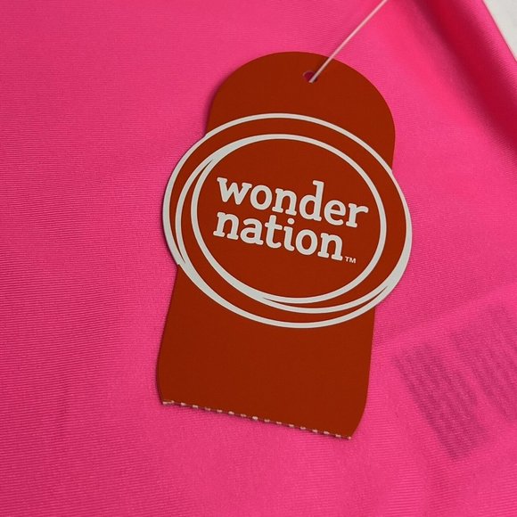 Wonder Nation Girls Baby Size 18 Months Rash Guard Swim Shirt Pink Neon Happy - Picture 8 of 12